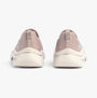 Skechers 125313/MVE GO WALK ARCH FIT 2.0 - SAIDA Womens Trainers Mauve rear view showing textile upper and slip-on design.