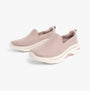 Skechers 125313/MVE GO WALK ARCH FIT 2.0 - SAIDA Womens Trainers Mauve, side view with textured upper and slip-on design.