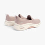 Skechers 125313/MVE GO WALK ARCH FIT 2.0 - SAIDA Womens Trainers Mauve, rear view showcasing textile upper and rubber sole.