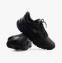 Skechers 128625/BBK GO RUN CONSISTENT 2.0 - PIEDMONT Womens Trainers Black side view angle showcasing lace-up design.