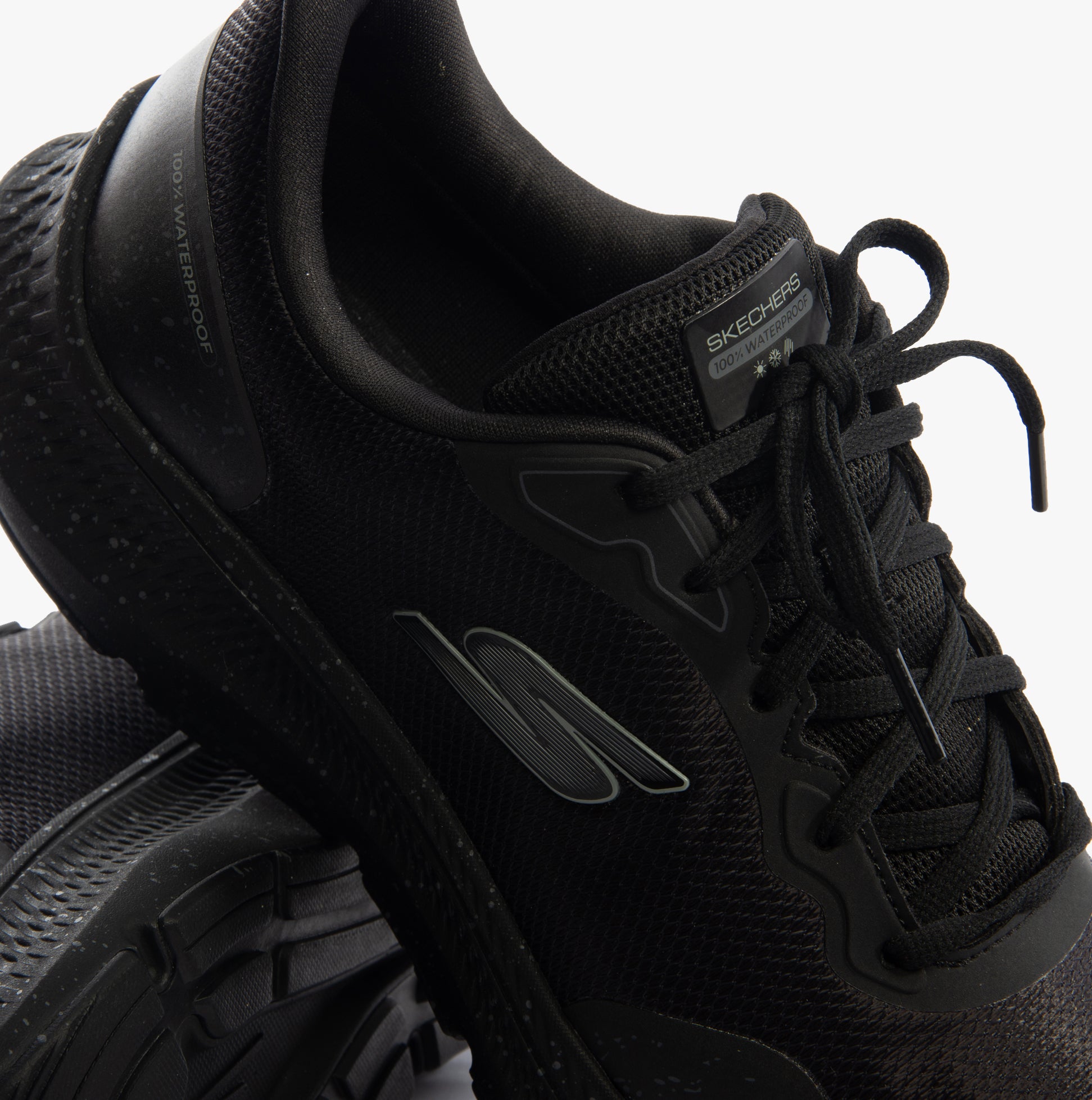 Skechers 128625/BBK GO RUN CONSISTENT 2.0 - PIEDMONT Womens Trainers Black close-up detail view.