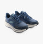 Skechers 128625/BLNV GO RUN CONSISTENT 2.0 - PIEDMONT Womens Trainers Blue/Navy side view showcasing lace-up design and low-top shaft.