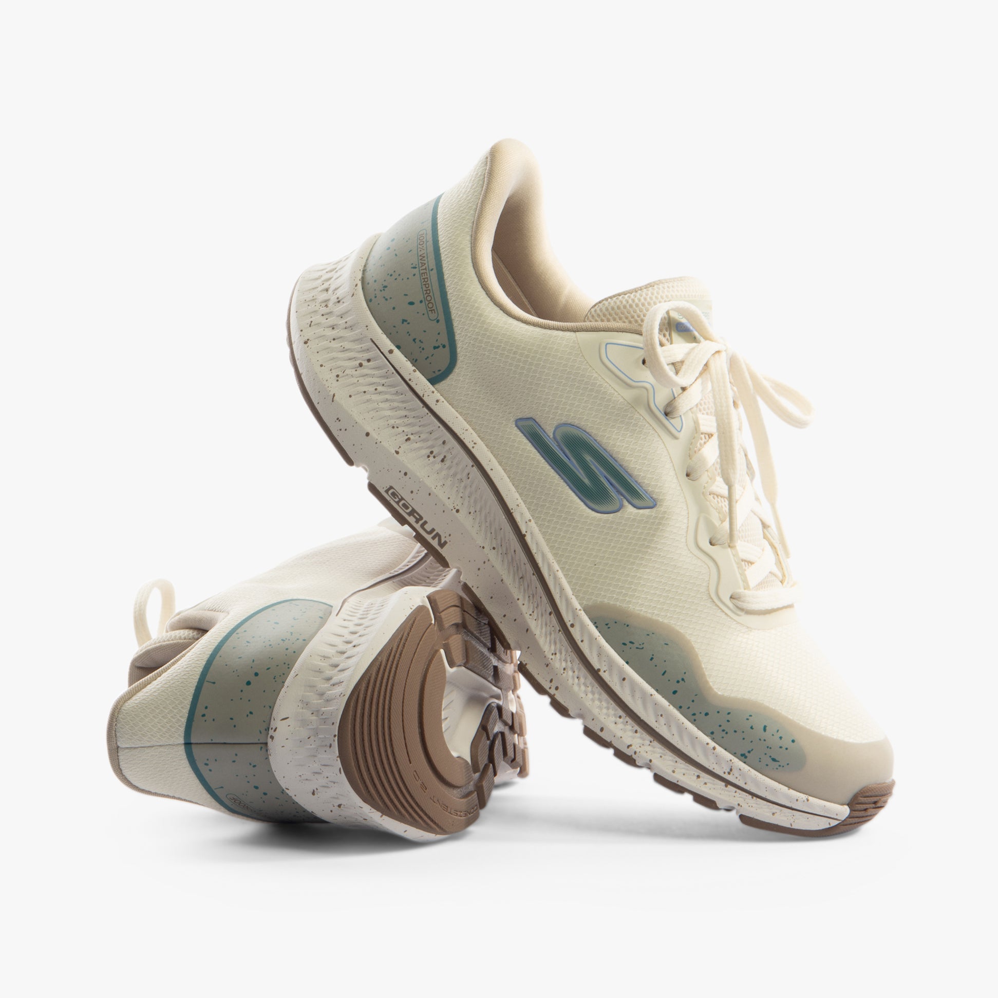 Skechers 128625/OFWT GO RUN CONSISTENT 2.0 - PIEDMONT Womens Trainers Off White side view and top view.