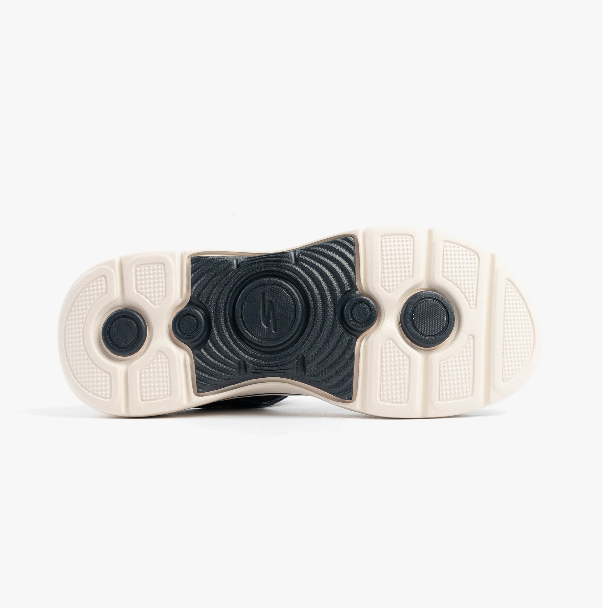 Skechers 140874/NVY GO WALK ARCH FIT 2.0 SANDAL - ANNIE Womens Sandals Navy bottom view rubber sole detail.