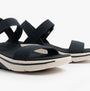 Skechers 140874/NVY GO WALK ARCH FIT 2.0 SANDAL - ANNIE Womens Sandals Navy side view highlighting straps and sole.