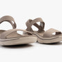 Skechers 140874/TPE GO WALK ARCH FIT 2.0 SANDAL - ANNIE Womens Sandals Taupe side view showcasing comfort and style.