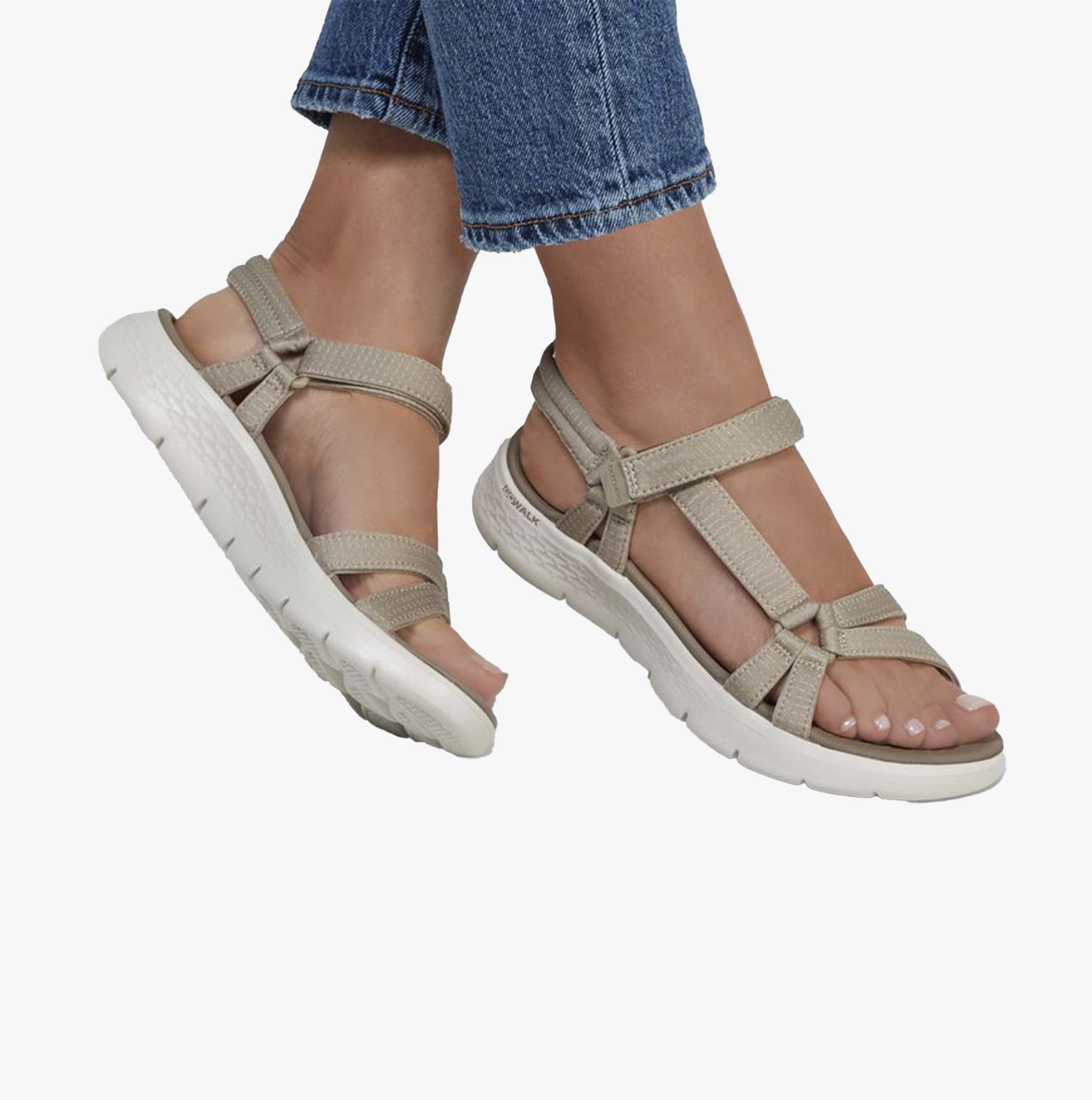 Skechers GO WALK FLEX SANDAL-SUBLIME Womens Slingback Sandals Taupe