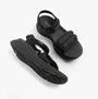 Skechers 141617/BBK MAX CUSHIONING ELITE 2.0 - JESSIE Womens Sandals Black top and side view, featuring straps and rubber sole.