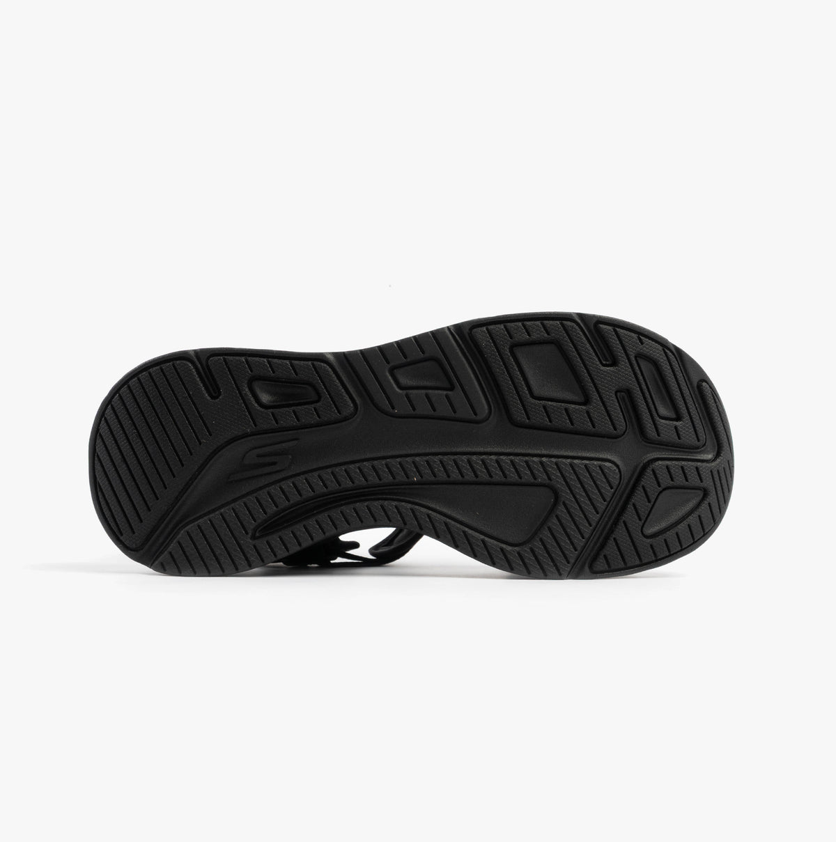 Skechers 141617/BBK MAX CUSHIONING ELITE 2.0 - JESSIE Womens Sandals Black bottom view showing detailed sole design.