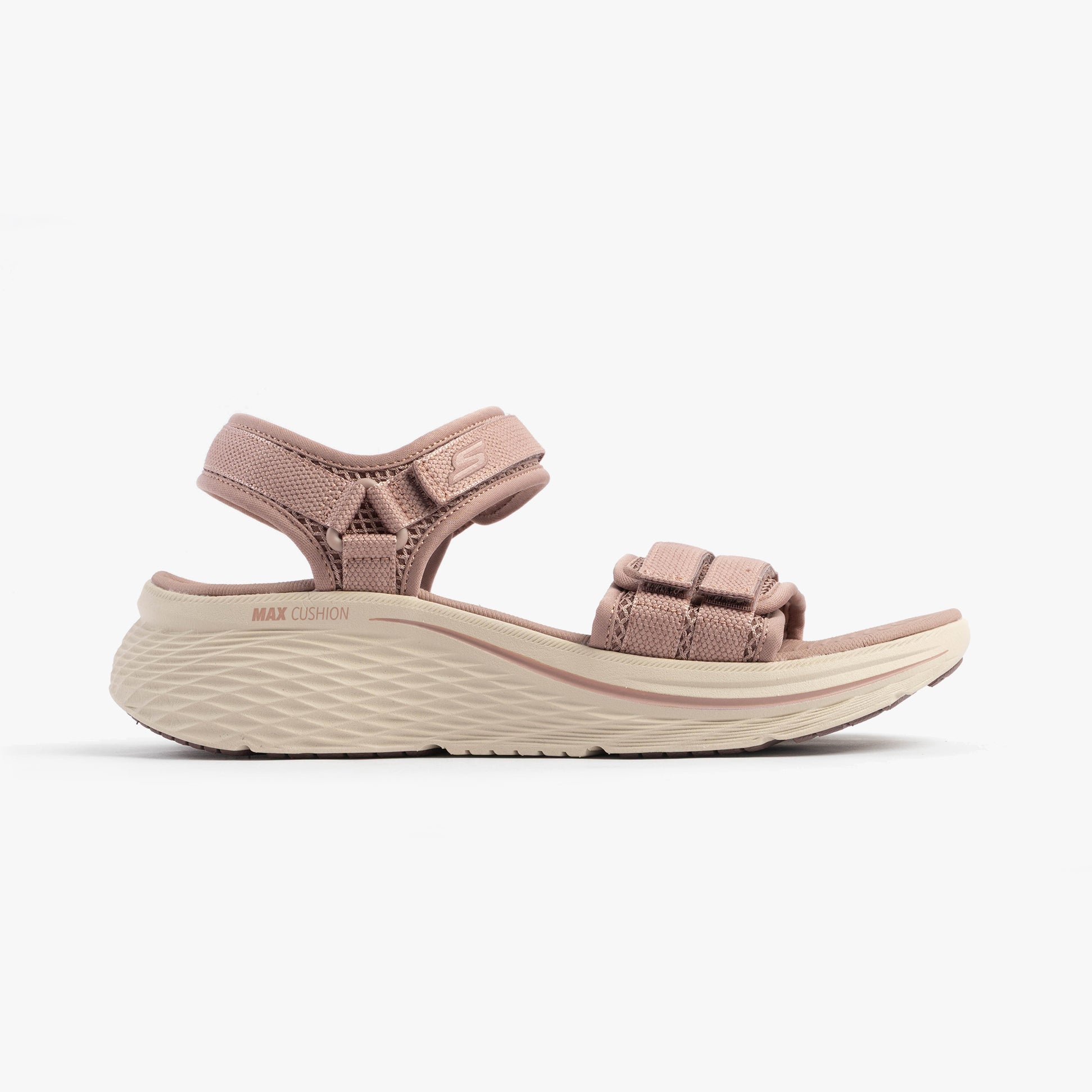 Skechers 141617/MVE MAX CUSHIONING ELITE 2.0 - JESSIE Womens Sandals Mauve/Pink side view with comfortable design.