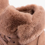 Skechers 144334/BRN ON-THE-GO JOY - COZY HAVEN Womens Boots Brown detail view showcasing faux fur lining.