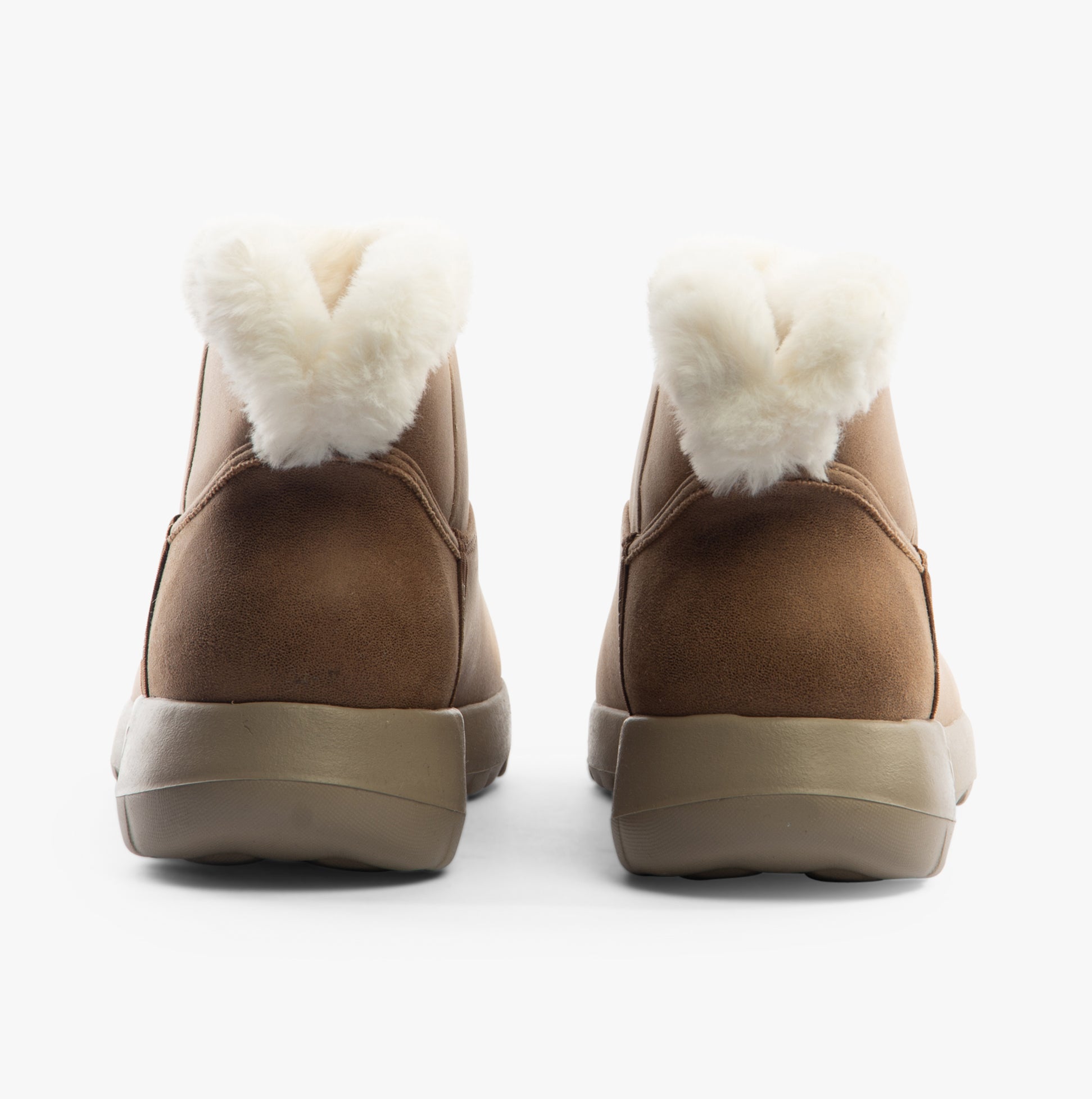 Skechers 144800/CSNT ON-THE-GO JOY - COZY DREAM Womens Boots Chestnut, rear view showcasing faux fur lining.
