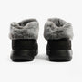 Skechers 144803/BKGY ON-THE-GO JOY - COZY CHARM Womens Boots Black/Grey rear view with faux fur lining.