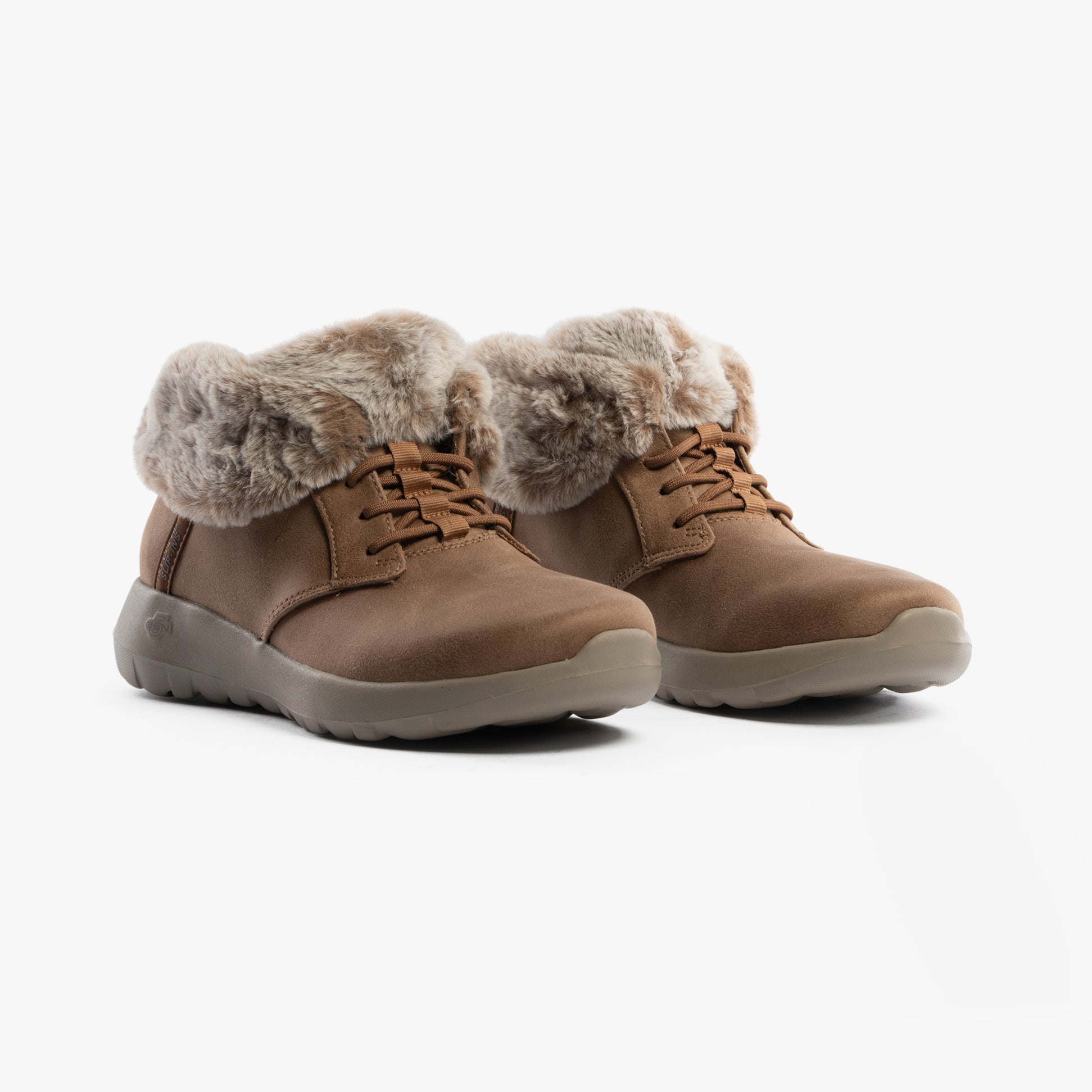 Skechers 144803/CSNT ON-THE-GO JOY - COZY CHARM Womens Boots Chestnut side view with faux fur lining.