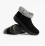 Skechers 144848/BKGY ON-THE-GO ENCORE - SNOW-CAPPE Womens Boots Black/Gray side view with faux fur collar