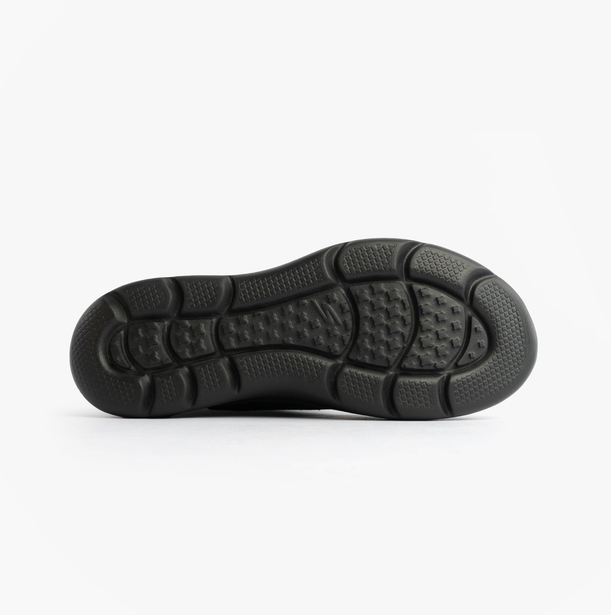 Skechers 144848/BKGY ON-THE-GO ENCORE - SNOW-CAPPE Womens Boots Black/Gray bottom view showing rubber sole design.