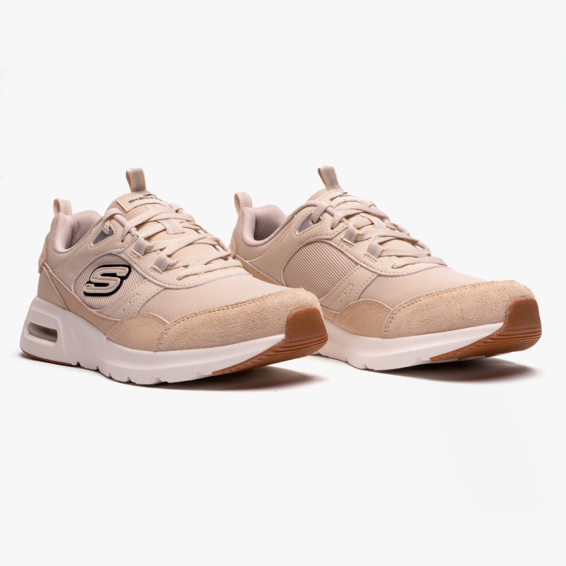 Skechers 149947/NTBK SKECH-AIR COURT - COOL AVENUE Womens Trainers Natural/Black