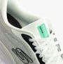 Skechers 150028/WBK VAPOR FOAM - SMOOTH RIDE Womens Trainers White/Black top view showcasing lace-up design and logo.