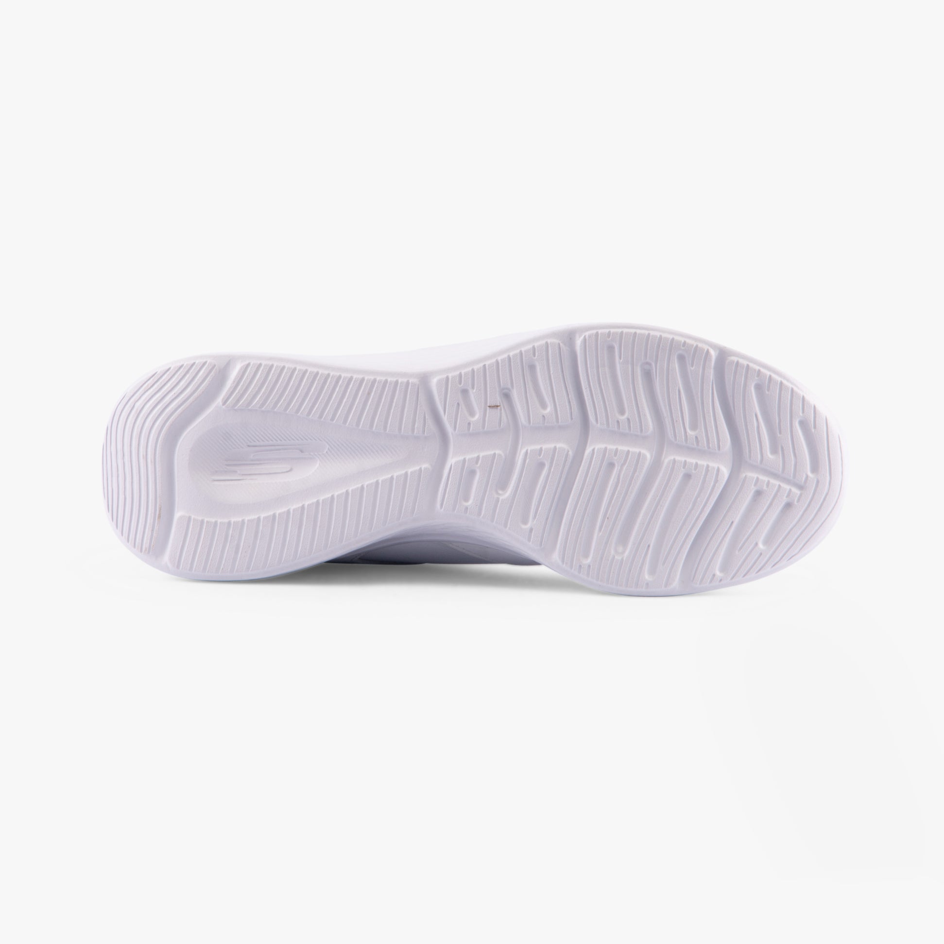 Skechers 150049/WSL SKECH-LITE PRO-SLEEK CITIZEN Womens Trainers White/Silver underside view showing rubber sole