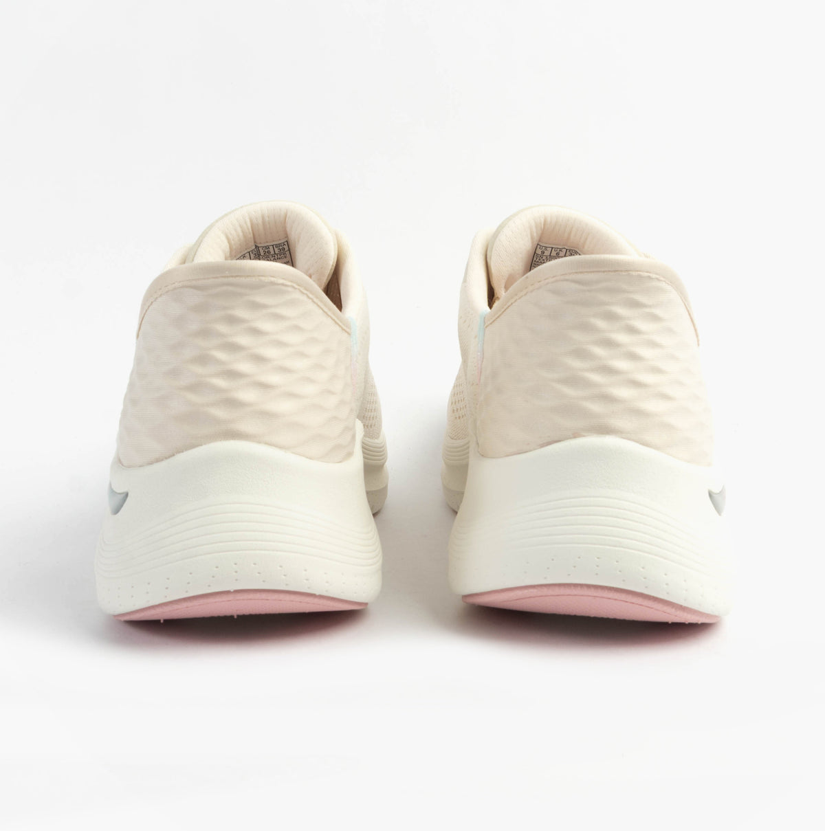Skechers 150066/NTPK ARCH FIT 2.0 - EASY CHIC Womens Trainers Natural Pink back view showcasing the subtle design and color.
