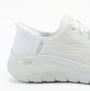 Skechers 150066/WHT ARCH FIT 2.0 - EASY CHIC Womens Trainers White side view showcasing Arch Fit technology.