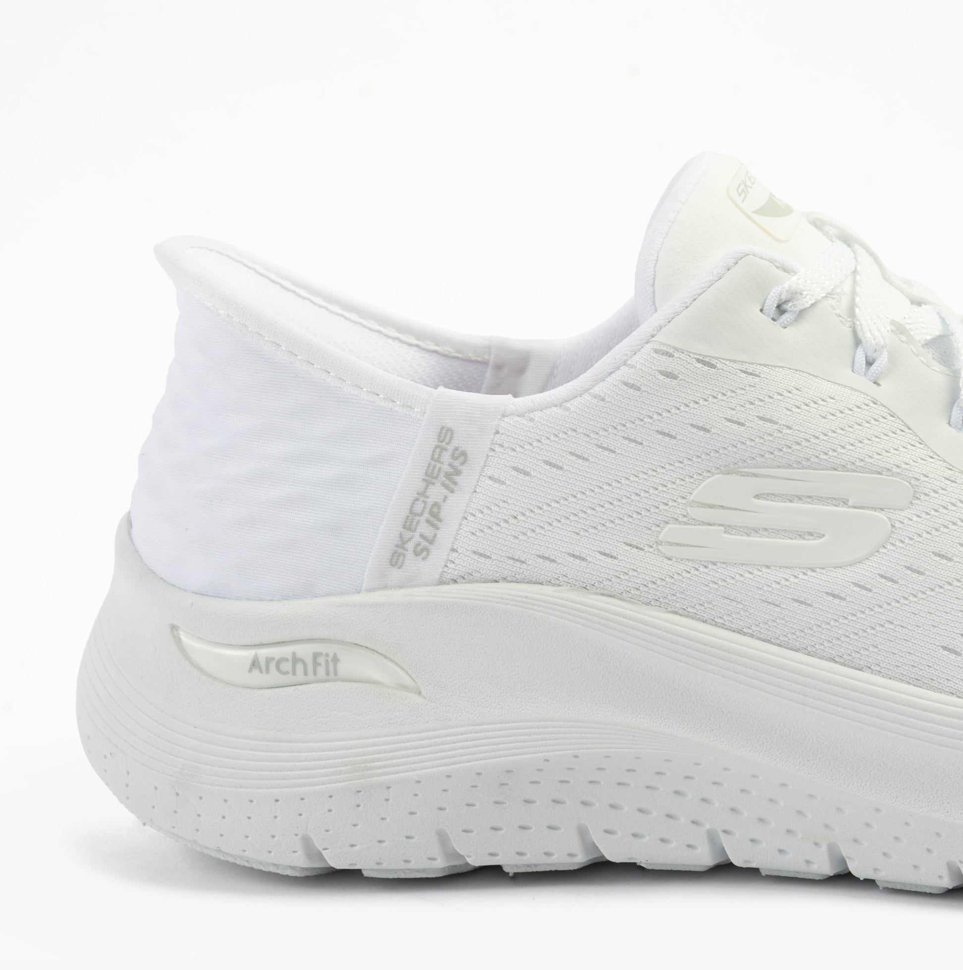 Skechers 150066/WHT ARCH FIT 2.0 - EASY CHIC Womens Trainers White side view showcasing Arch Fit technology.