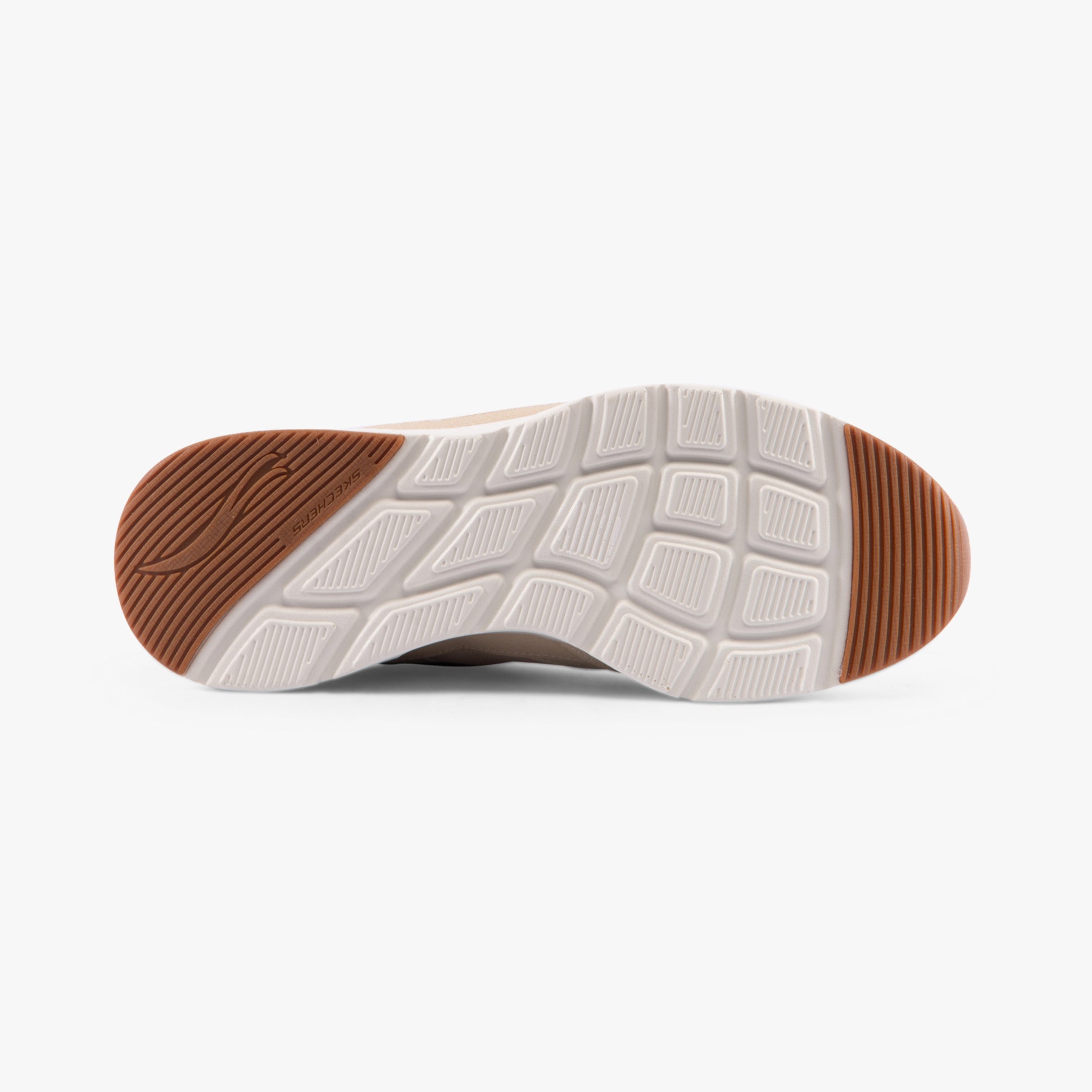 Skechers 150075/NTBK SKECH-AIR COURT-RETRO AVENUE Womens Trainers Natural/Black sole view showing detailed rubber traction.
