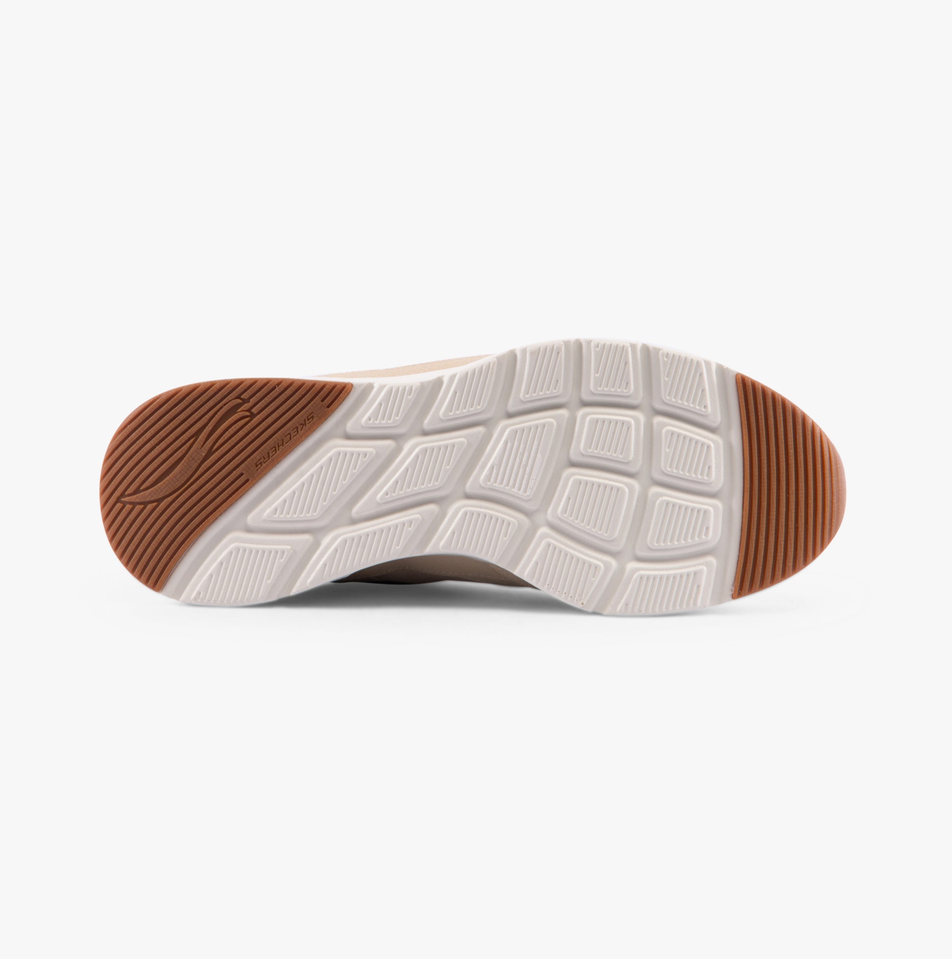 Skechers 150075/NTBK SKECH-AIR COURT-RETRO AVENUE Womens Trainers Natural/Black sole view showing detailed rubber traction.