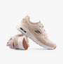 Skechers 150075/NTBK SKECH-AIR COURT-RETRO AVENUE Womens Trainers Natural/Black side view showcasing the relaxed fit and cushioned sole.