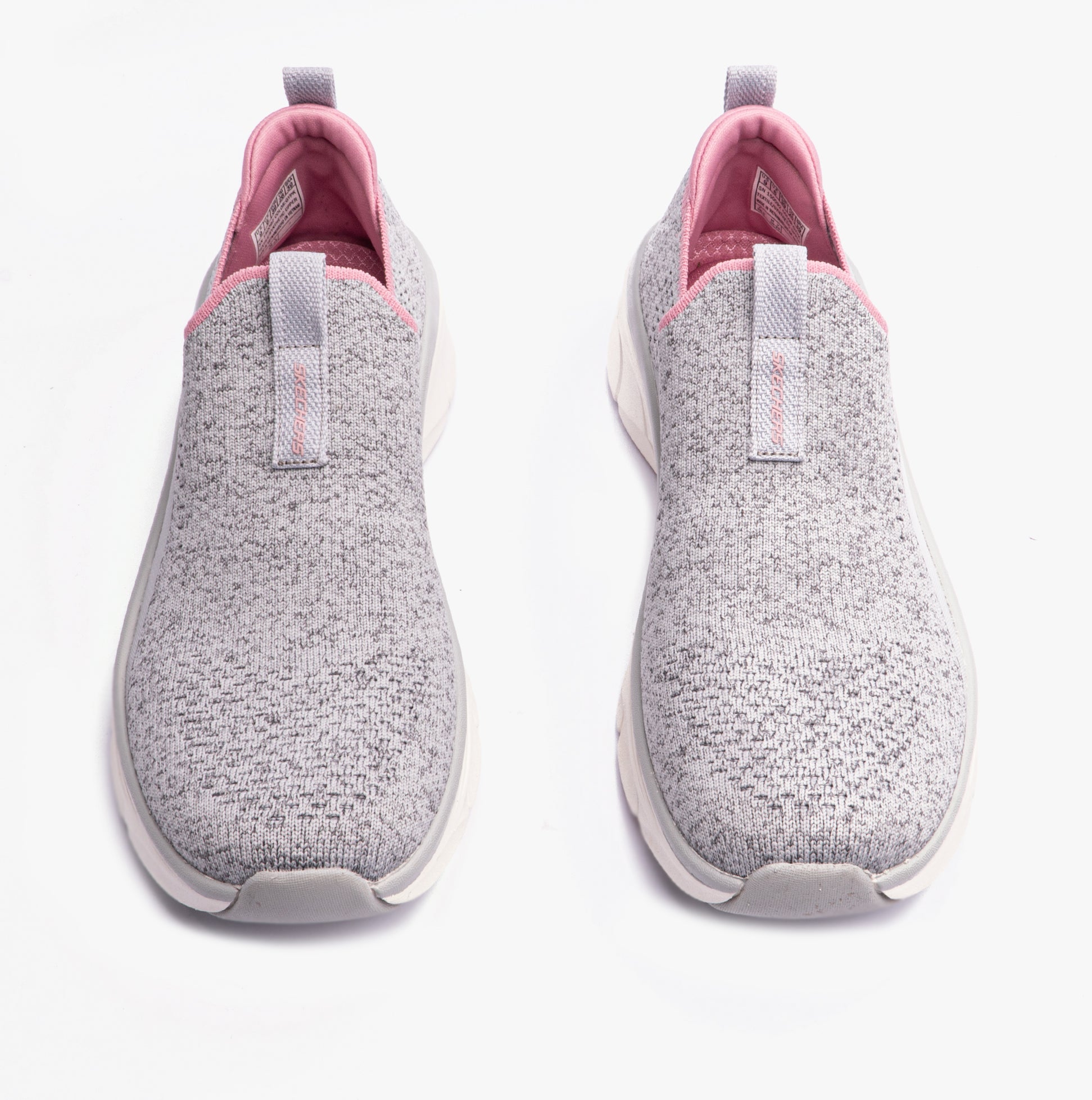 Skechers 150092/GYPK RELAXED FIT: D'LUX WALKER 2.0 - BOLD STATE Womens Trainers Grey/Pink
