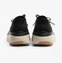 Skechers 150105/BKTN D'LUX WALKER 2.0-THRILL MOVEM Womens Trainers Black/Tan rear view features lace-up design.