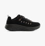 Skechers 150106/BKRG D'LUX WALKER 2.0-GOLDEN STEP Womens Trainers Black/Rosegold side view with lace-up closure.