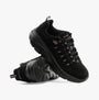 Skechers 150106/BKRG D'LUX WALKER 2.0-GOLDEN STEP Womens Trainers Black/Rosegold side view with laced design.