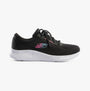 Skechers 150198/BLK SKECH-LITE PRO-THROUGH THE MUD Womens Trainers Black side view with lace-up design and lightweight sole.