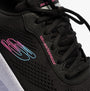 Skechers 150198/BLK SKECH-LITE PRO-THROUGH THE MUD Womens Trainers Black close-up detail view showcasing the waterproof feature.