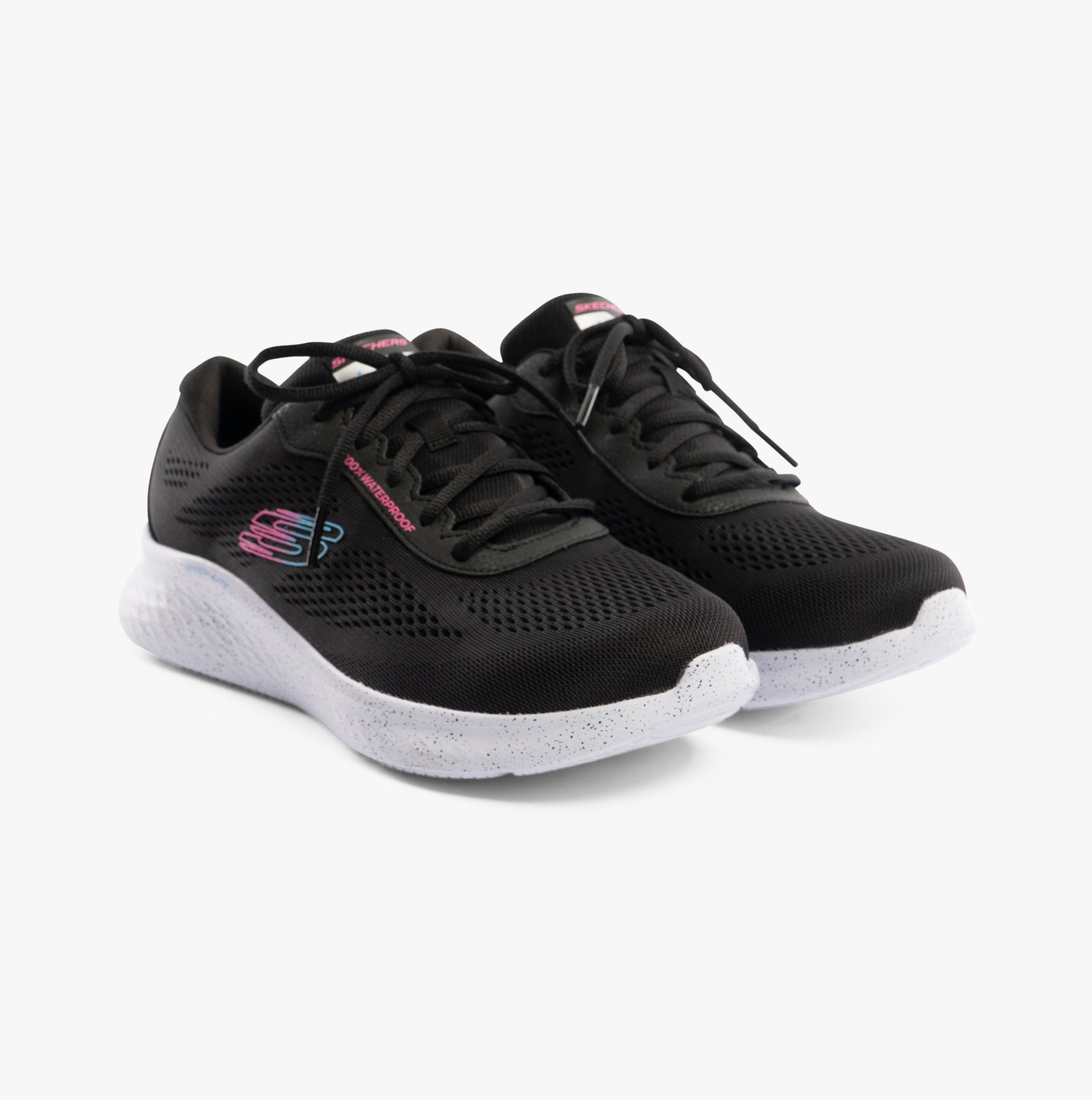 Skechers 150198/BLK SKECH-LITE PRO-THROUGH THE MUD Womens Trainers Black side view showcasing a lightweight design.