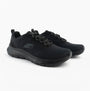 Skechers 150201/BBK FLEX APPEAL 5.0 Womens Trainers Black side view showing mesh upper and lace-up closure.