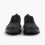 Skechers 150201/BBK FLEX APPEAL 5.0 Womens Trainers Black front view with lace-up closure and breathable mesh upper.