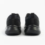Skechers 150201/BBK FLEX APPEAL 5.0 Womens Trainers Black rear view showcasing low top design and rubber sole.