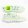 Skechers 150201/MTMT FLEX APPEAL 5.0 Womens Trainers Multicoloured top view and side view with light blue and neon yellow details.