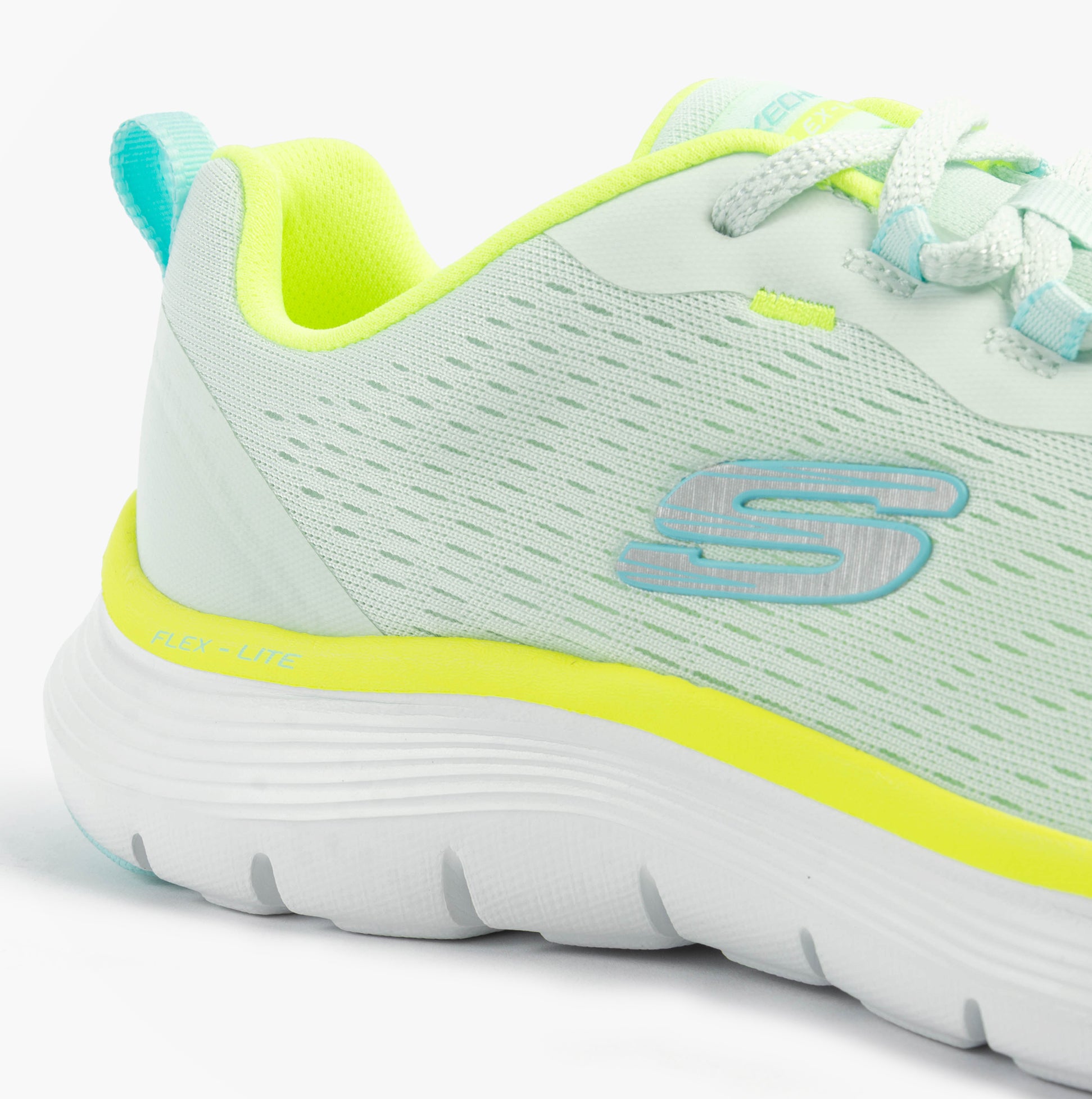 Skechers 150201/MTMT FLEX APPEAL 5.0 Womens Trainers Multicoloured side view showcasing mesh upper and vibrant sole details.