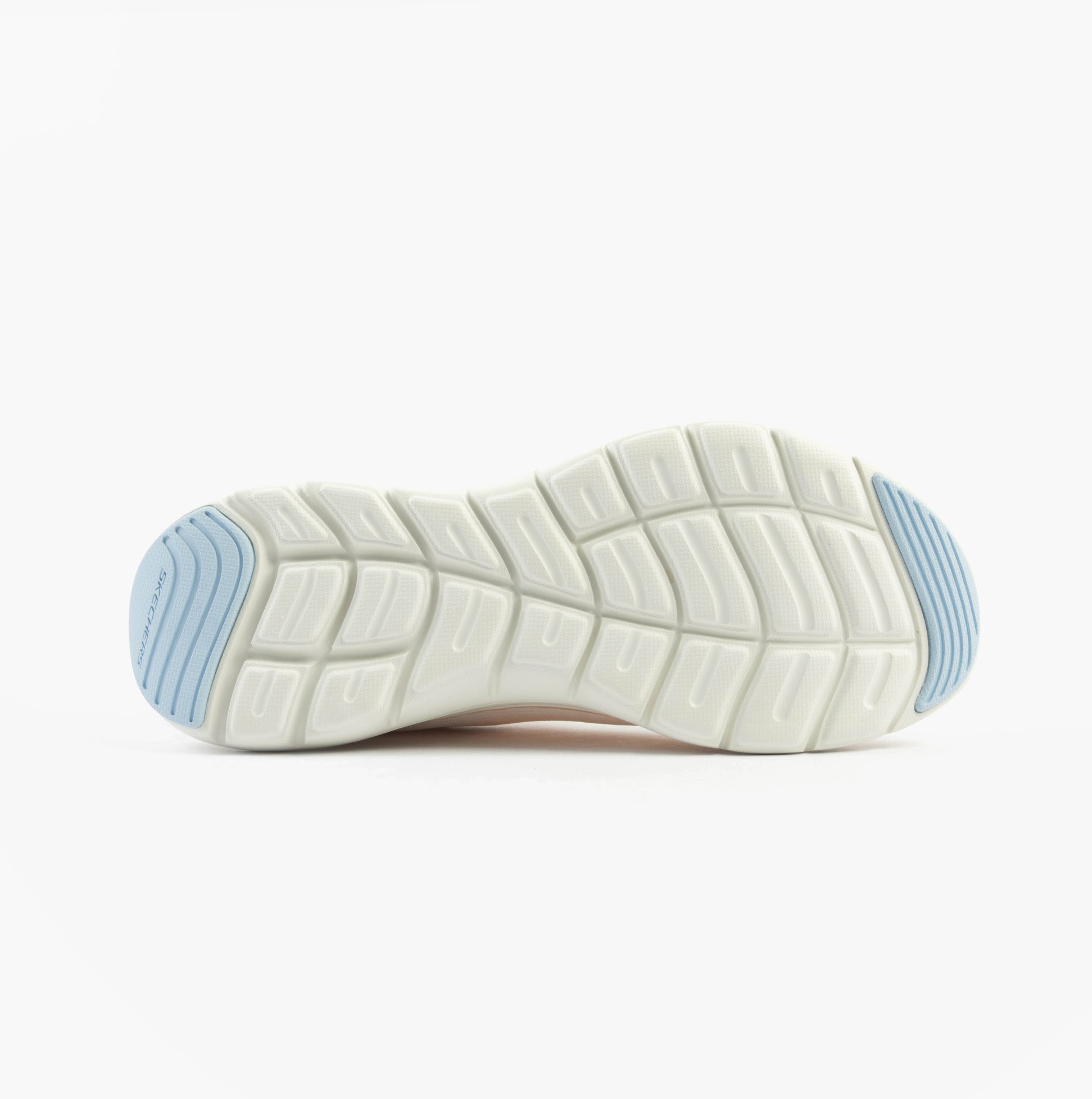 Skechers 150201/NTMT FLEX APPEAL 5.0 Womens Trainers Natural/Multi bottom view showing rubber sole design.