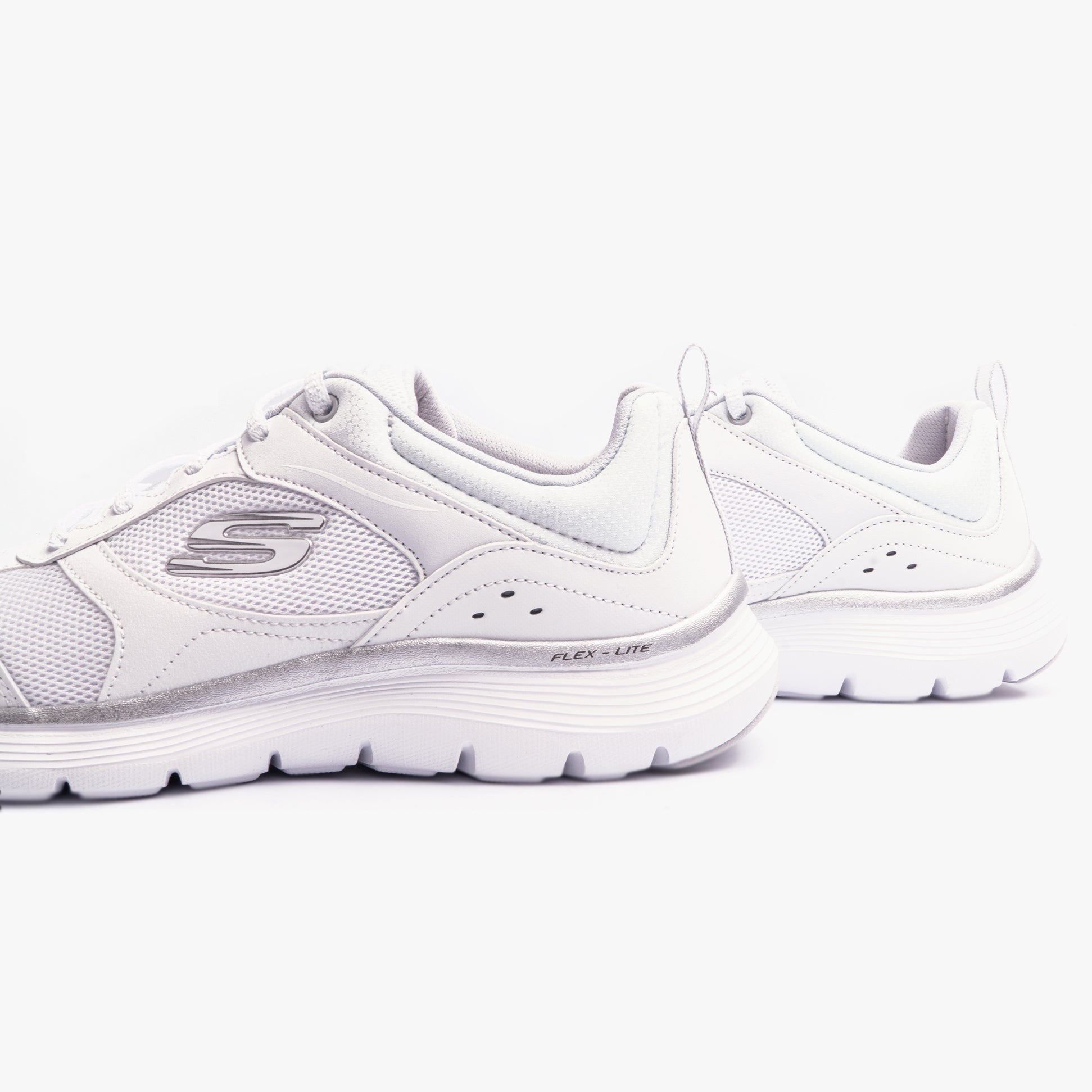 Skechers FLEX APPEAL 5.0 FRESH TOUCH Womens Trainers White/Silver
