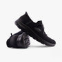 Skechers 150263/BBK SUMMITS-NEW DAILY Womens Trainers Black side and detail view showcasing the sleek black textile design.
