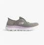 Skechers 150263/GYLV SUMMITS-NEW DAILY Womens Trainers Grey/Lavender side view showing casual textile upper and rubber sole.