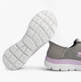 Skechers 150263/GYLV SUMMITS-NEW DAILY Womens Trainers Grey/Lavender sole view showcasing rubber outsole design.