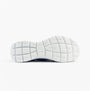 Skechers 150263/NVBL SUMMITS-NEW DAILY Womens Trainers Navy shoe sole view, featuring a white rubber sole with textured grip.
