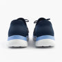Skechers 150263/NVBL SUMMITS-NEW DAILY Womens Trainers Navy back view showing low top design and textile upper.