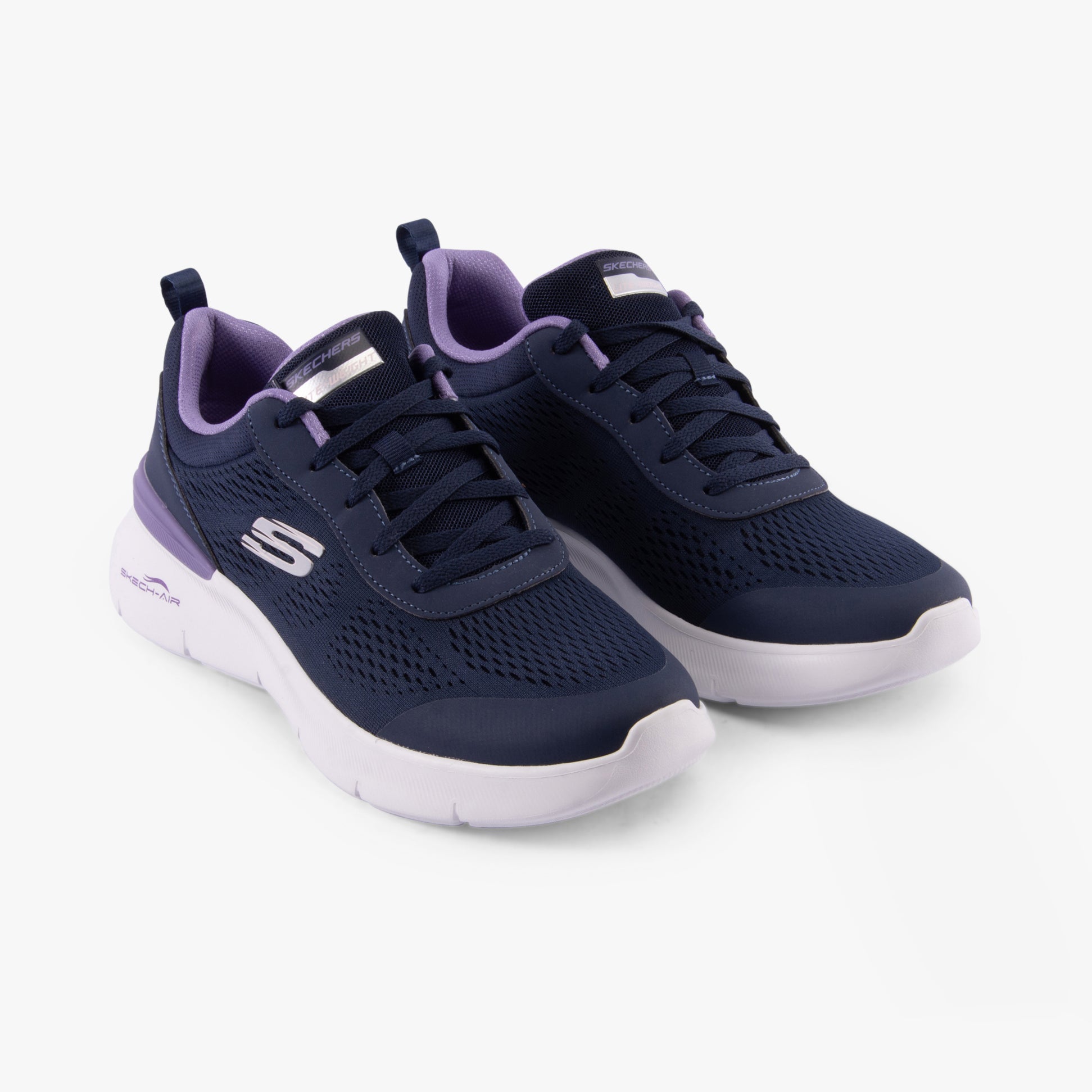 Skechers 150370/NVLV SKECH-AIR DYNAMIGHT 2.0 - NEW Womens Trainers Navy/Lavender side view.