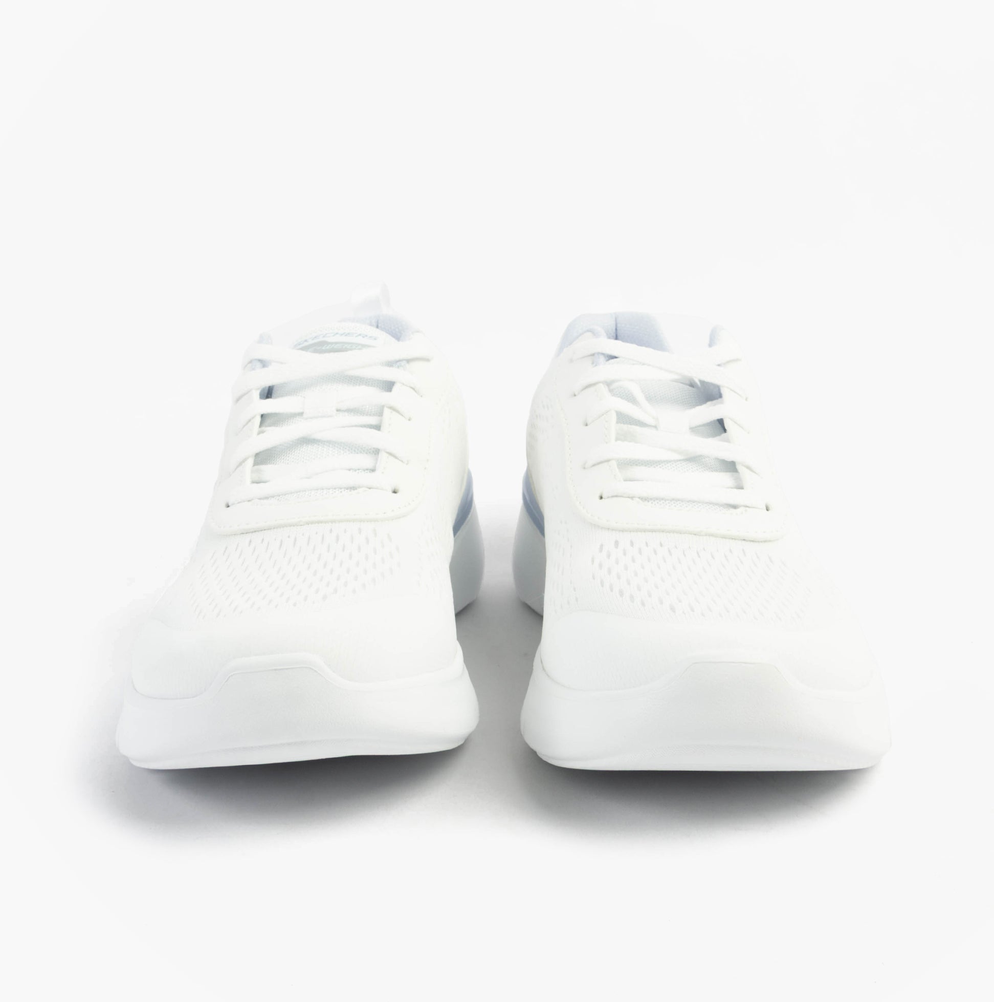 Skechers 150370/WLB SKECH-AIR DYNAMIGHT 2.0 - NEW Womens Trainers White/Light Blue front view.